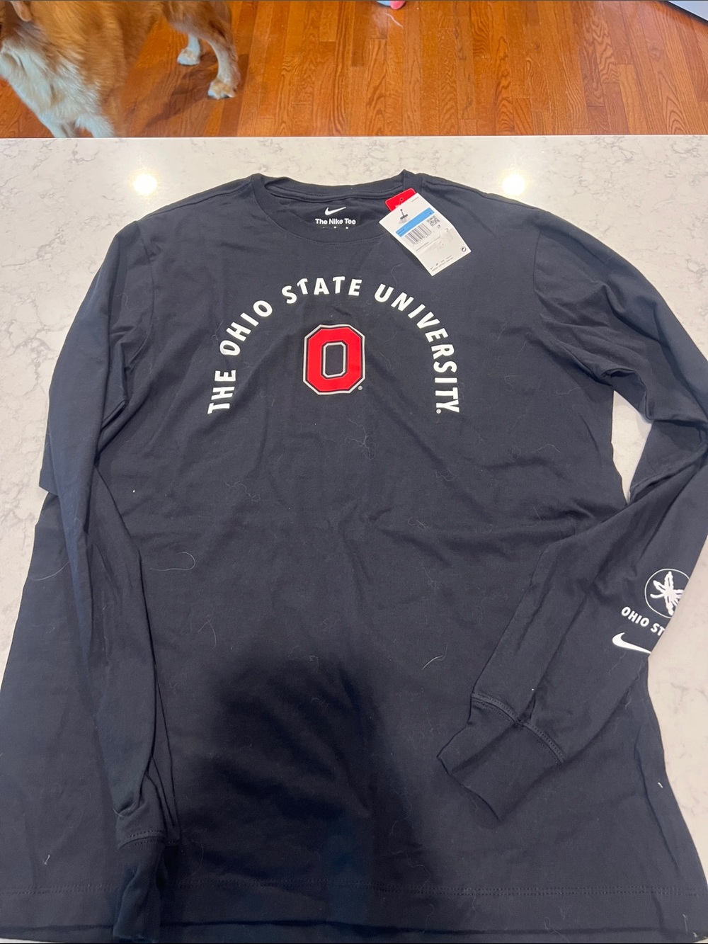 Nike Black Long-Sleeve Ohio State University Crewneck with Red O